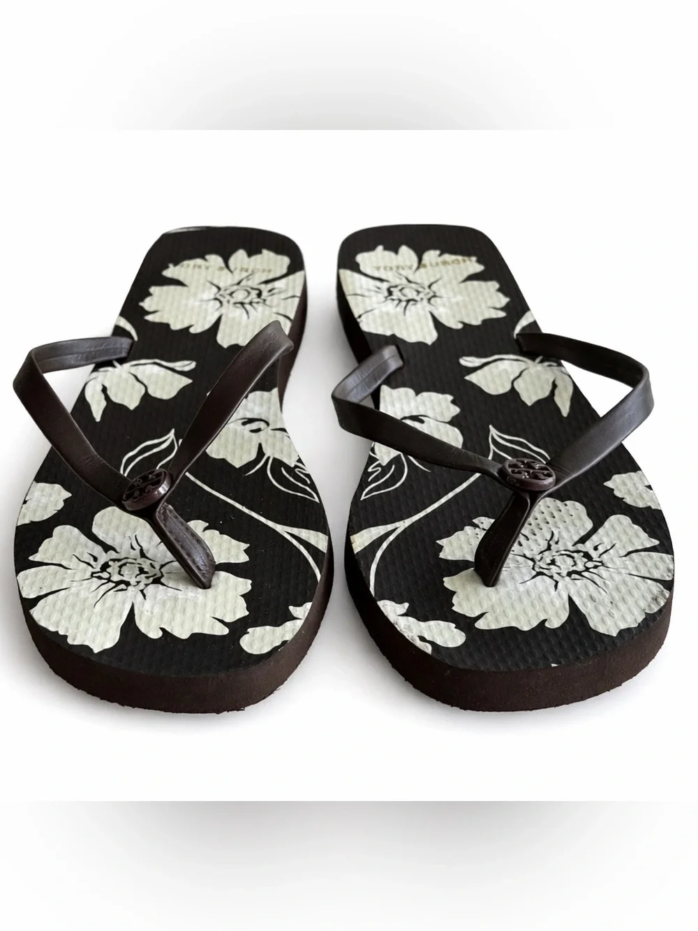 Tory Burch Mocha Falls Floral Flip Flops NWT